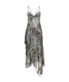 Pucci Long Dress With Sheer Overlay And Sequins In Black