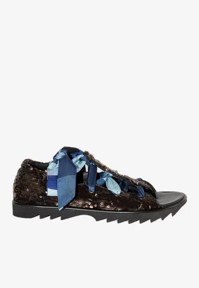 Pucci Sequin-embellished Marmo Sandals In Multicolor