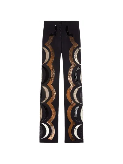 Pucci Sequin-embellished Straight-leg Trousers In Multi