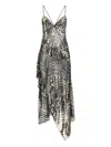 Pucci Long Dress With Sheer Overlay And Sequins In Black