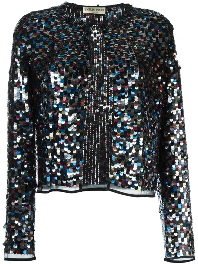 Pucci Sequin Jacket In Black