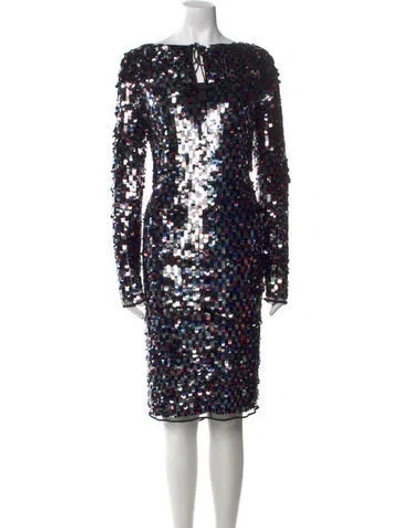 Pre-owned Pucci Sequin Knee-length Dress In Black