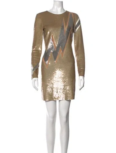 Pre-owned Pucci Sequin Mini Dress In Gold
