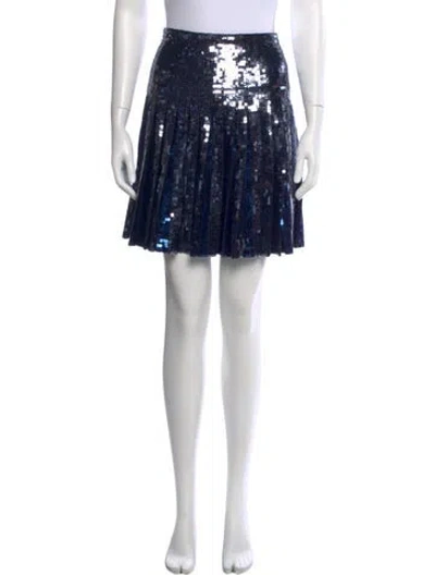 Pre-owned Pucci Sequin Mini Skirt In Blue