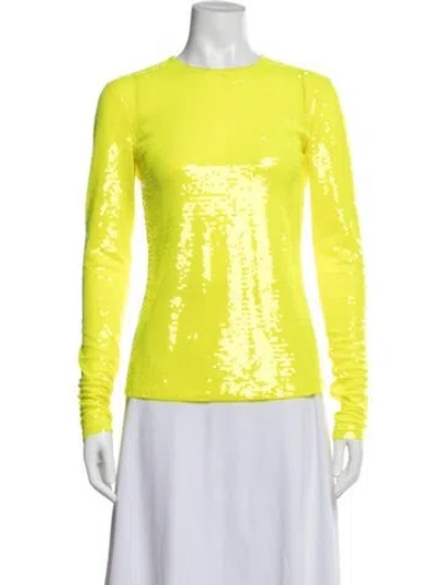 Pre-owned Pucci Sequin Printed Top In Yellow