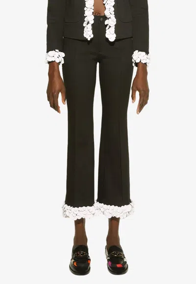 Pucci Sequined-hem Tailored Pants In Black