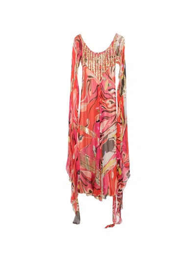 Pre-owned Pucci Sequin-embellished Maxi Dress In Red