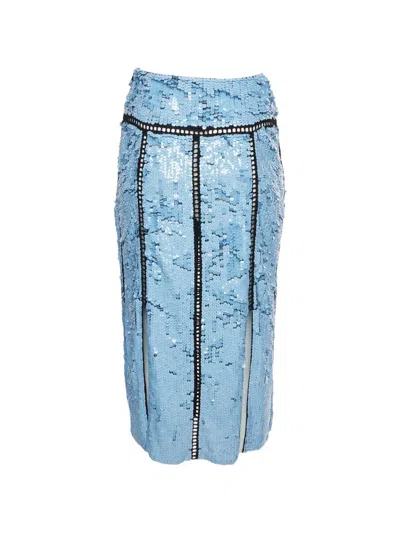 Pre-owned Pucci Sequin-embellished Midi Skirt In Blue