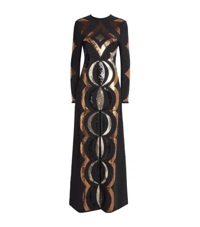 Pucci Sequinned Maxi Dress In Black