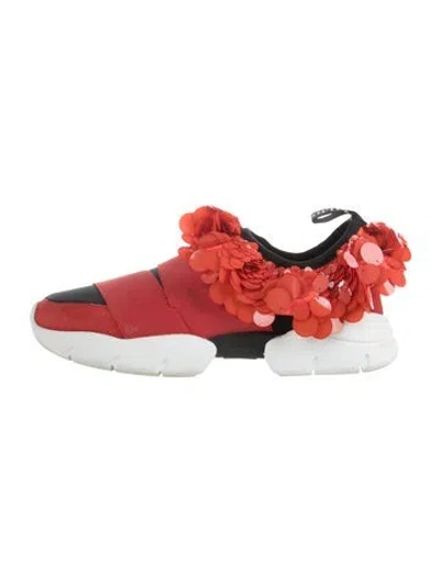 Pre-owned Pucci Sequins Chunky Sneakers In Red