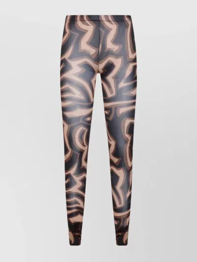 PUCCI SHEER ABSTRACT PATTERNED HOSIERY WITH ELASTIC WAISTBAND
