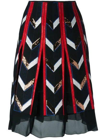 Pucci Sheer Detailing A-line Skirt In Black