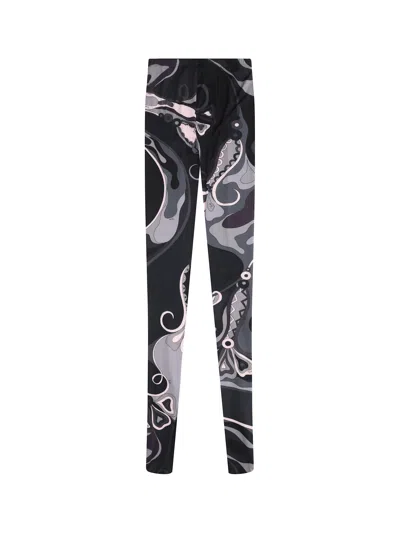 Pucci Sheer Tights With Abstract Print In Black