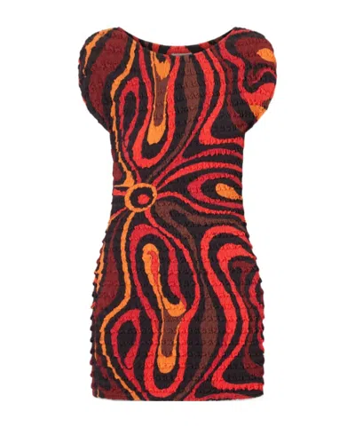 Pucci Shibori Crinkled-crepe Printed Mini Dress In Multi