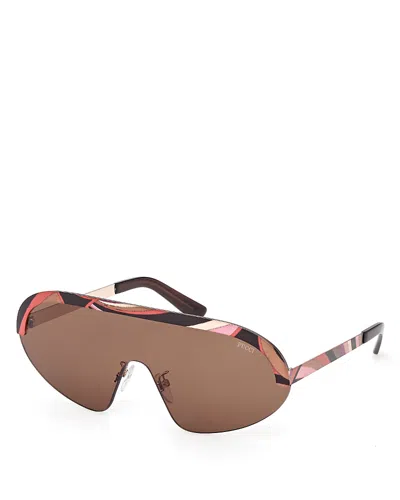 Pucci Shield Sunglasses, 145mm In Brown