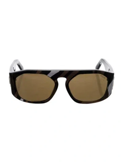 Pre-owned Pucci Shield Tinted Sunglasses In Black/brown