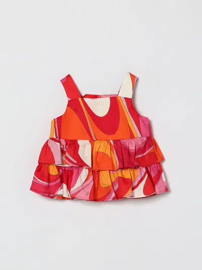 Pucci Babies' シャツ  ボーイ カラー レッド In Red