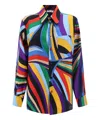 Pucci Vibrant Printed Silk Shirt In Multicolor