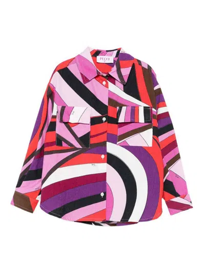 Pucci Kids' Shirt With Print In Multi