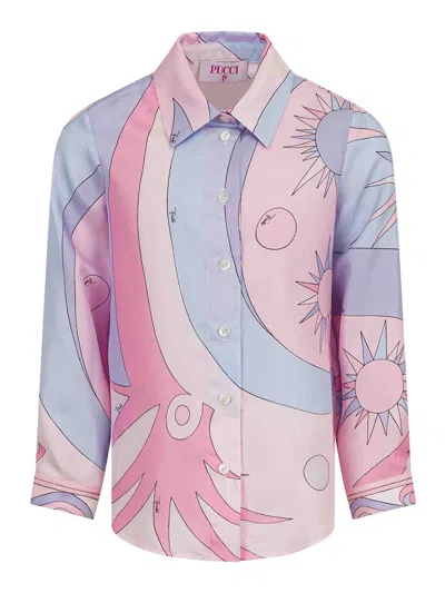 Pucci Kids' Shirt With Print In Pink