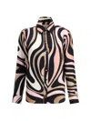 Pucci Women Marble Print Shirt In Pink