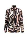 Pucci Women Marble Print Shirt In Pink