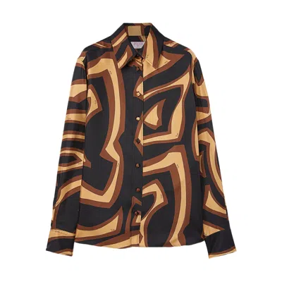 Pucci Shirts Black, Neutral In Brown