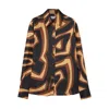 Pucci Multicolor Silk Pattern Shirt In Brown