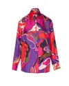 Pucci Silk Shirt With Abstract Print In Multi