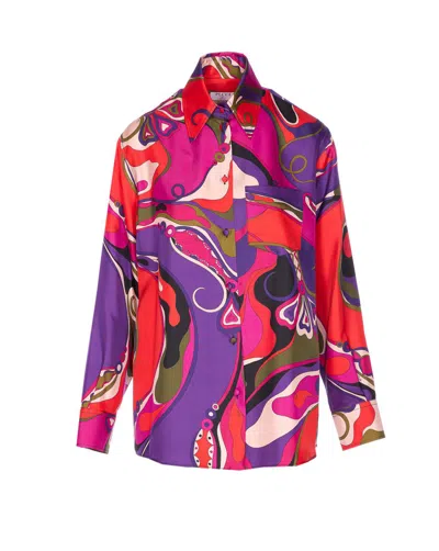 Pucci Silk Shirt Shirt And Blouse Multicolor