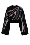 Pucci Embroidered Mohair Blend Oversize Sweater In Multi