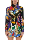Pucci Printed Silk Shirt With Classic Collar In Multicolour
