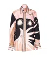 Pucci Stella Print Silk Oversized Shirt In Pink