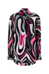 Pucci Marmo Print Silk Shirt In Printed