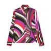 Pucci Iride Print Silk Shirt In Purple/red