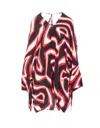 Pucci Abstract Print Kaftan Tie Neck In Red