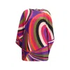 Pucci Short Caftan In Silk With Marmo Print In Multi