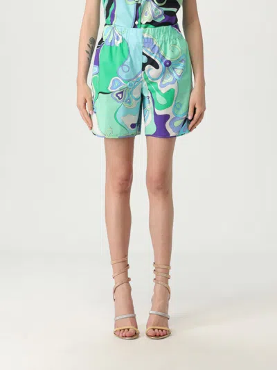 PUCCI SHORT PUCCI WOMAN COLOR GREEN,G91849012