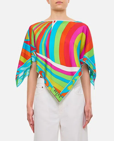 Pucci Short Sleeve Blouse In Multicolour