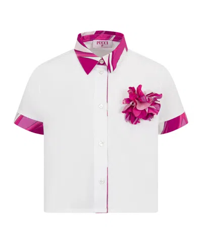 Pucci Short Sleeve Shirt In White
