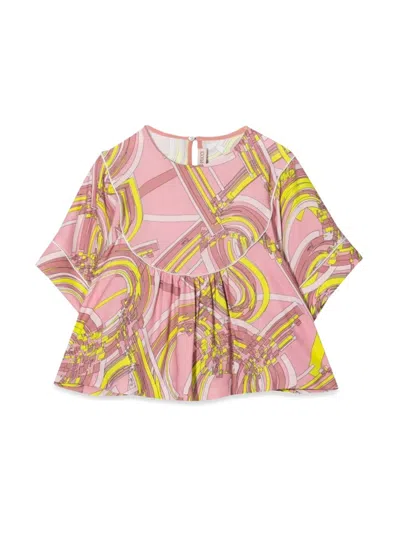 Pucci Kids' Short-sleeved Blouse In Multicolour
