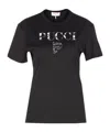 Pucci Crewneck Short Sleeve T-shirt With Regular Fit In Black