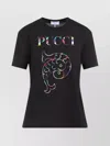 Pucci Black Cotton Short Sleeves T-shirt In Black