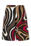 Pucci Knee Length Bermuda Shorts With Bold Print In Black