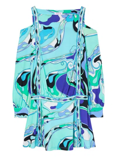 PUCCI SHOULDER-CUT PRINT DRESS