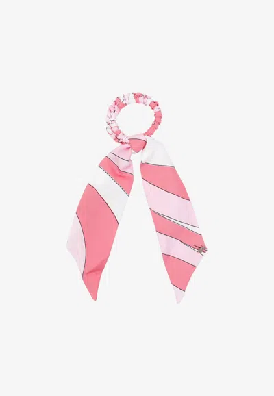 Pucci Signature Print Scarf-tail Scrunchie In Multi