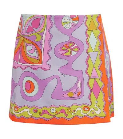 Pucci Silk Angoli Print Mini Skirt