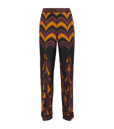 Pucci Silk Baiadera Print Wide-leg Trousers In Multi