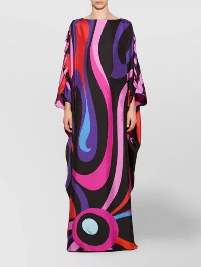 Pucci Kaftan Long Dress In Multicolour