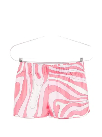 Pucci Silk Chino Shorts In Pink